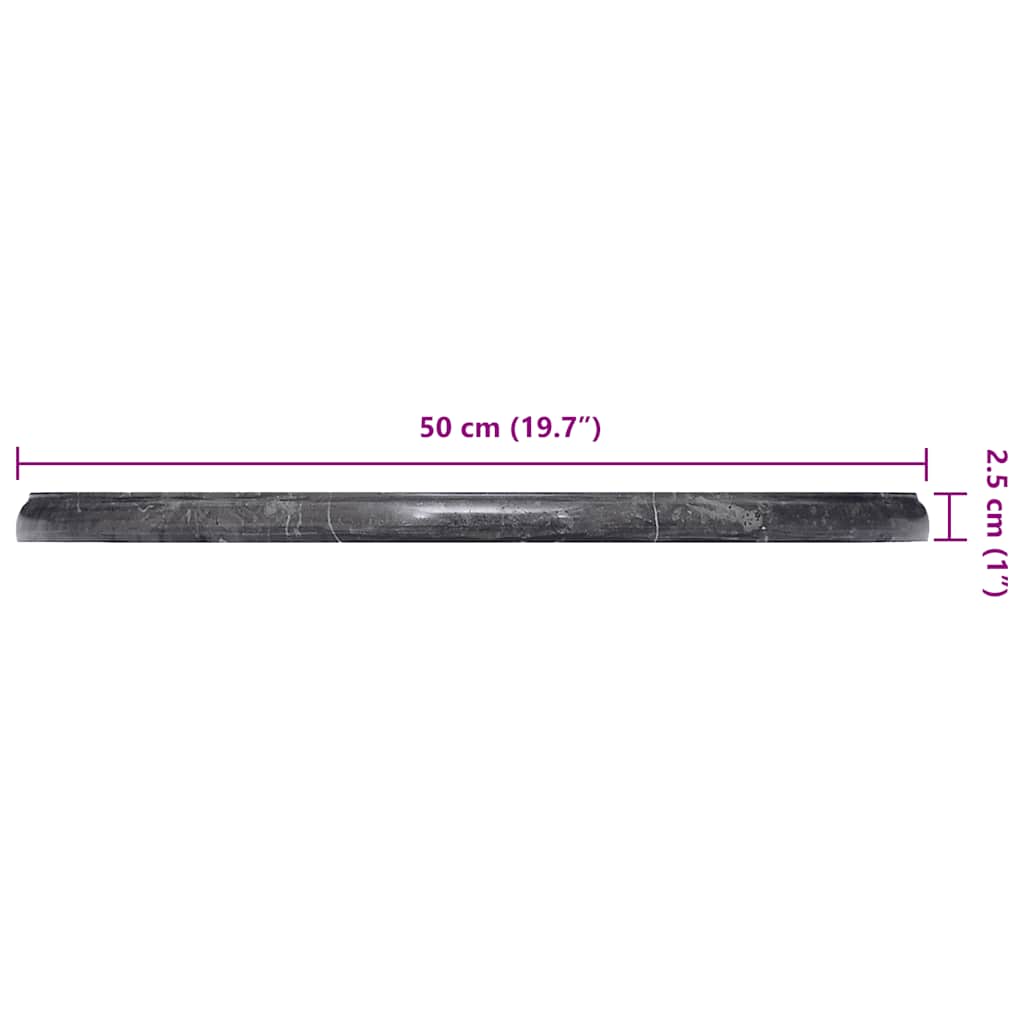 vidaXL Tafelblad Ø50x2,5 cm marmer zwart - Aashly