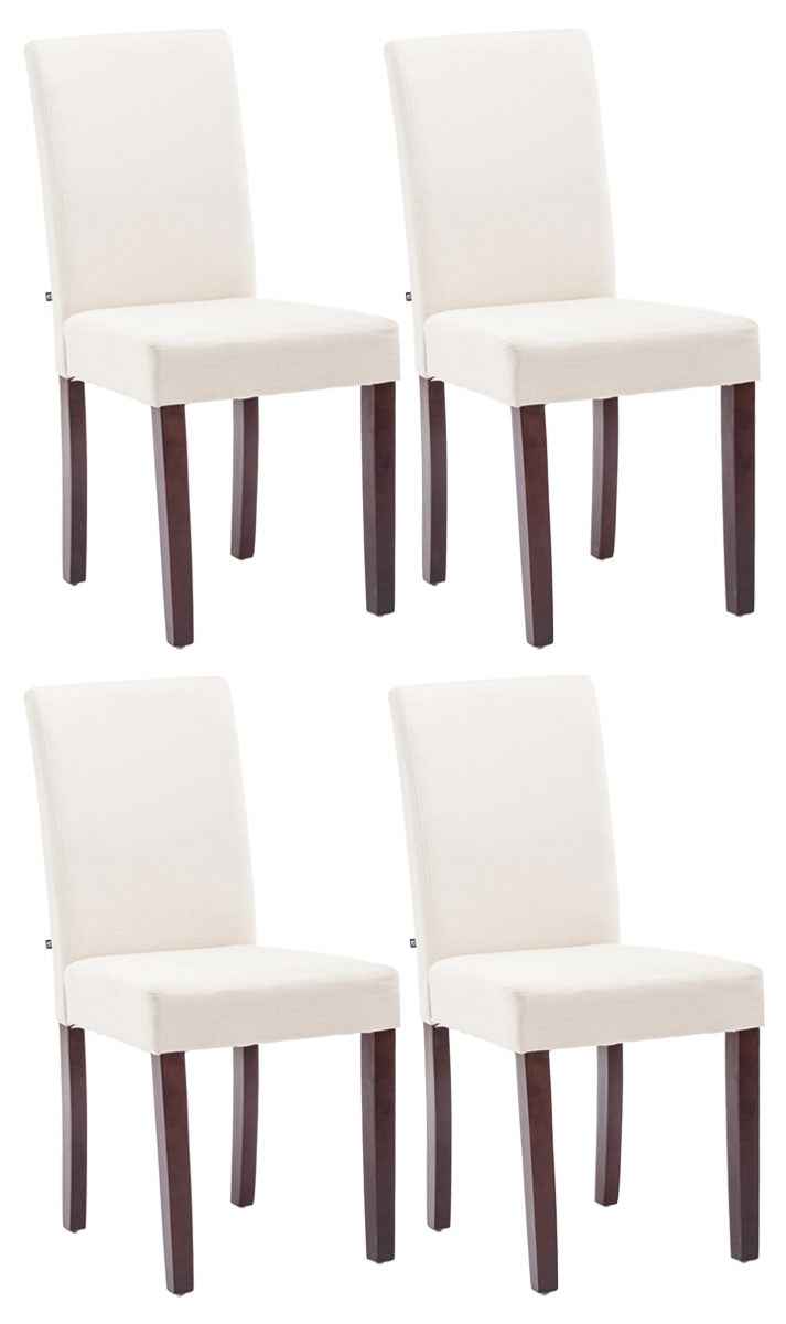 Set van 4 Eetkamerstoel Ina Stof creme,cappuccino creme