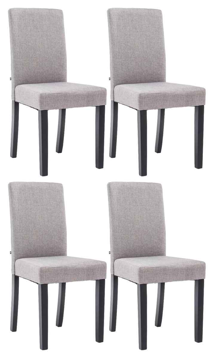 Set van 4 Eetkamerstoel Ina Stof licht grijs,zwart hellgrau