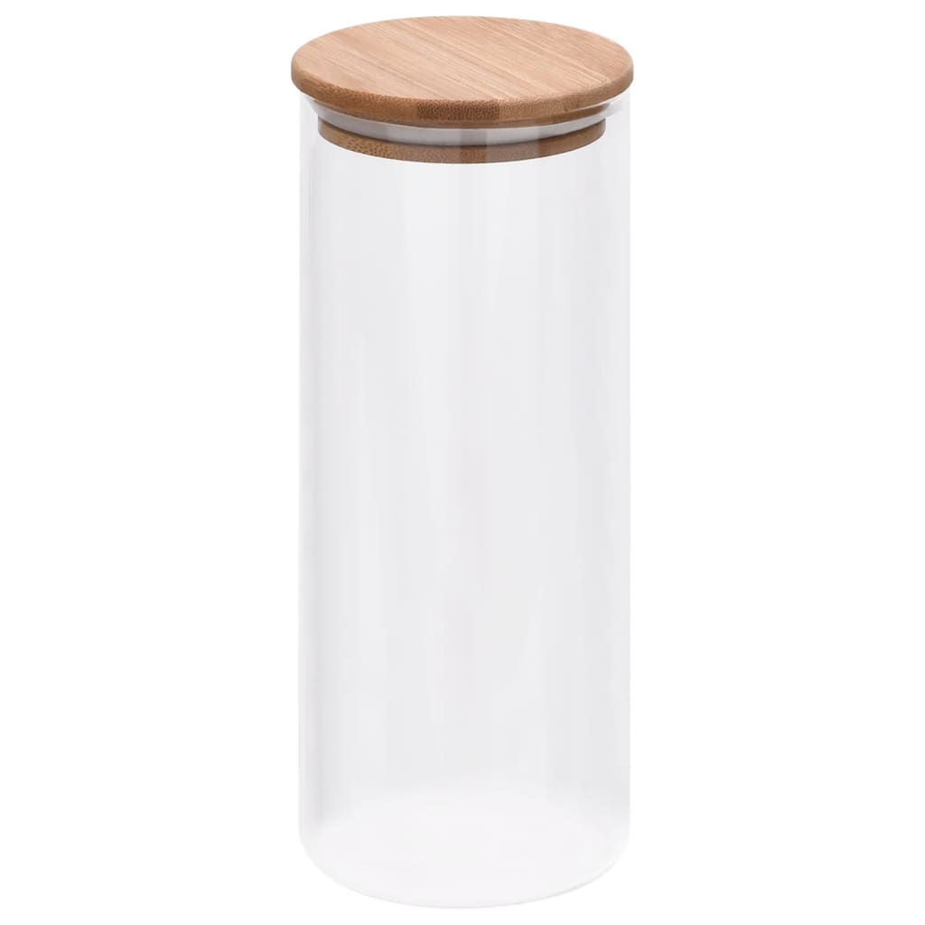 vidaXL Opbergpotten met bamboe deksel 6 st 1000 ml glas - Aashly