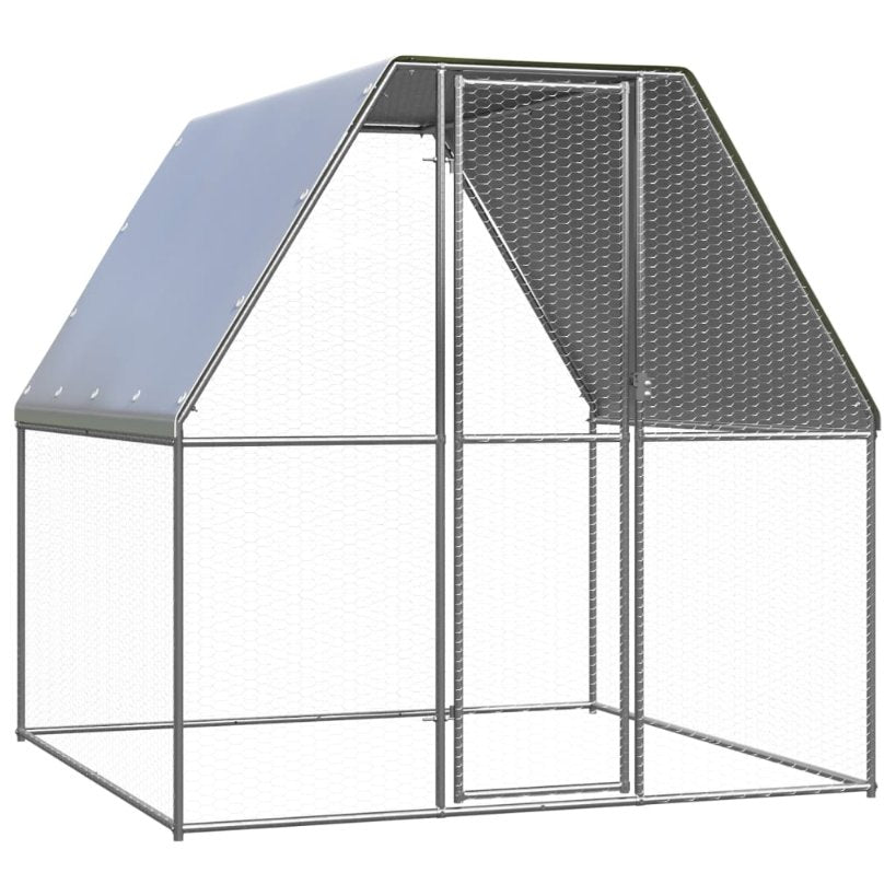 vidaXL Kippenhok 2x10x2 m gegalvaniseerd staal - Aashly