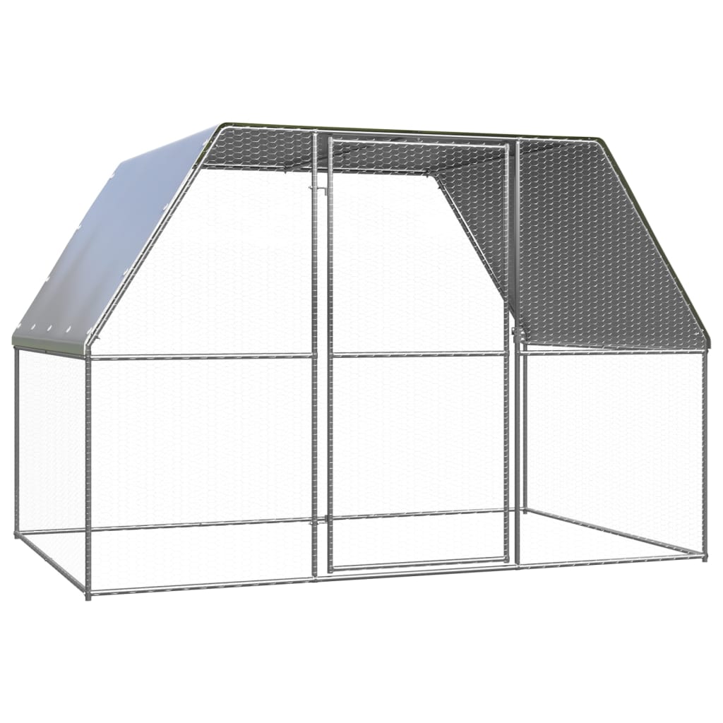 vidaXL Kippenhok 2x10x2 m gegalvaniseerd staal - Aashly