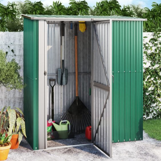vidaXL Tuinschuur 180,5x97x209,5 cm gegalvaniseerd staal grijs - Aashly