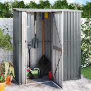 vidaXL Tuinschuur 180,5x97x209,5 cm gegalvaniseerd staal grijs - Aashly