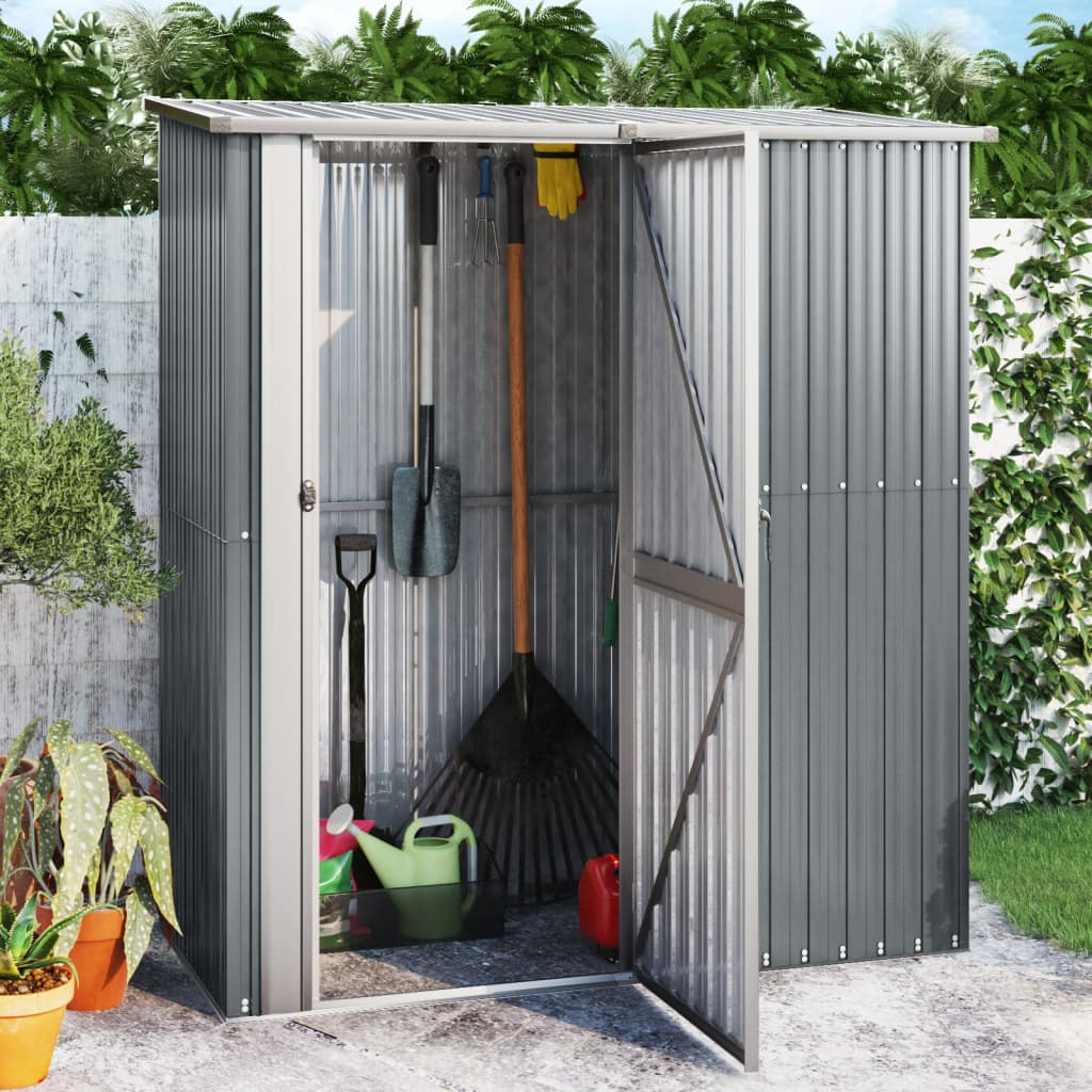 vidaXL Tuinschuur 180,5x97x209,5 cm gegalvaniseerd staal grijs - Aashly