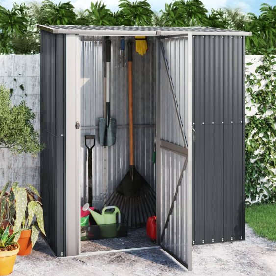 vidaXL Tuinschuur 180,5x97x209,5 cm gegalvaniseerd staal grijs - Aashly