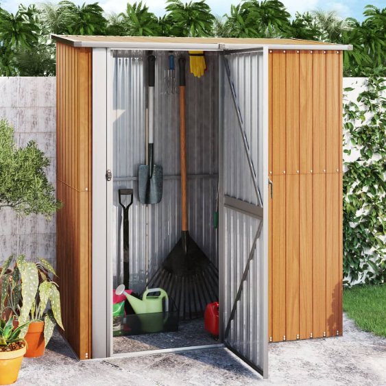 vidaXL Tuinschuur 180,5x97x209,5 cm gegalvaniseerd staal grijs - Aashly