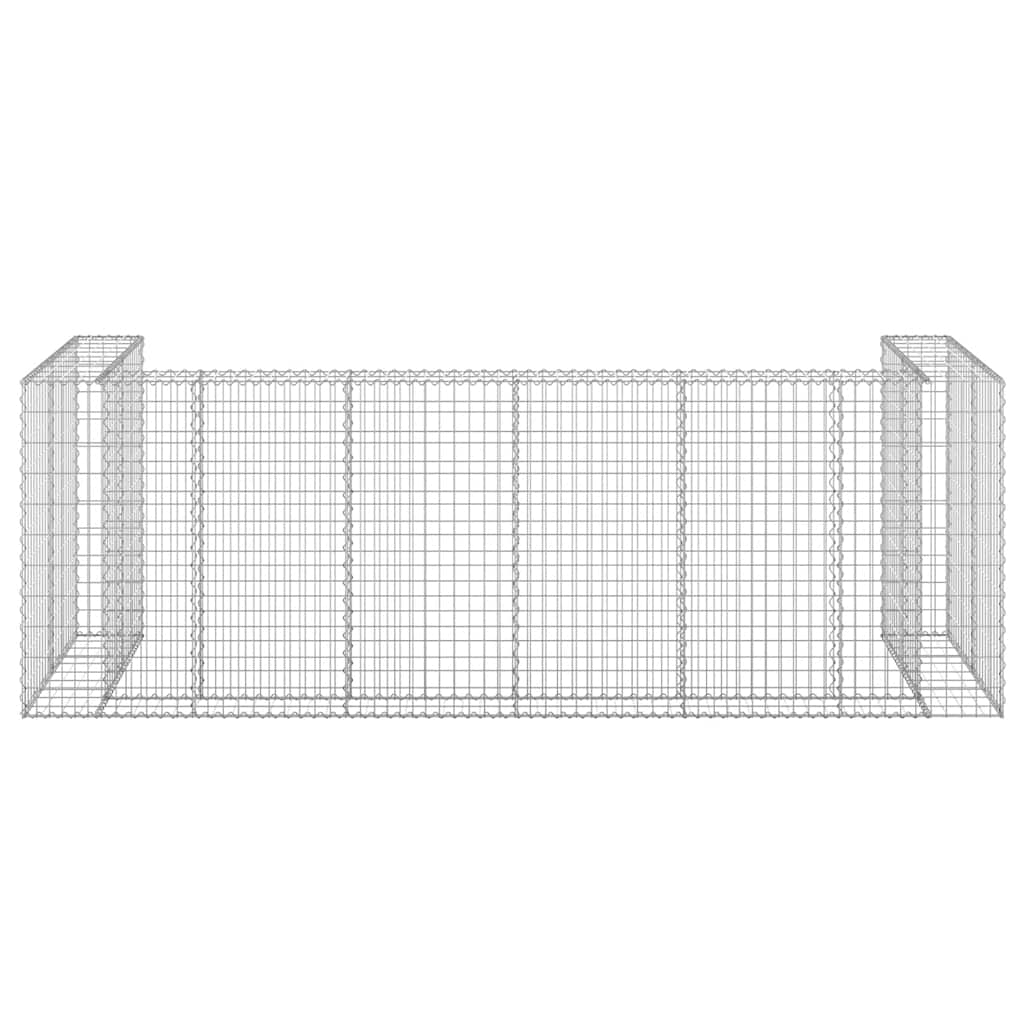vidaXL Schanskorf voor containers 325x100x110 cm gegalvaniseerd staal - Aashly