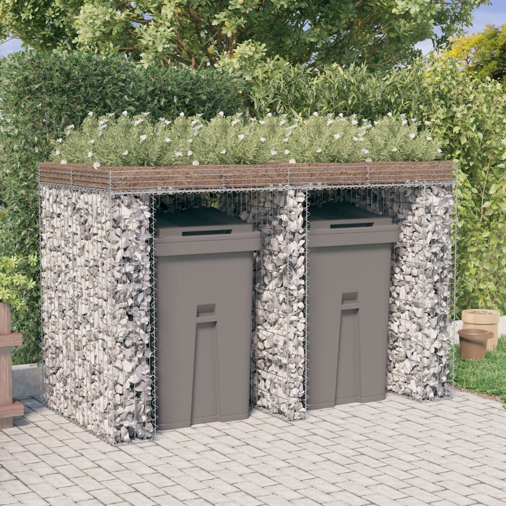 vidaXL Schanskorf voor vuilnisbak 192x91x120 cm gegalvaniseerd ijzer - Aashly