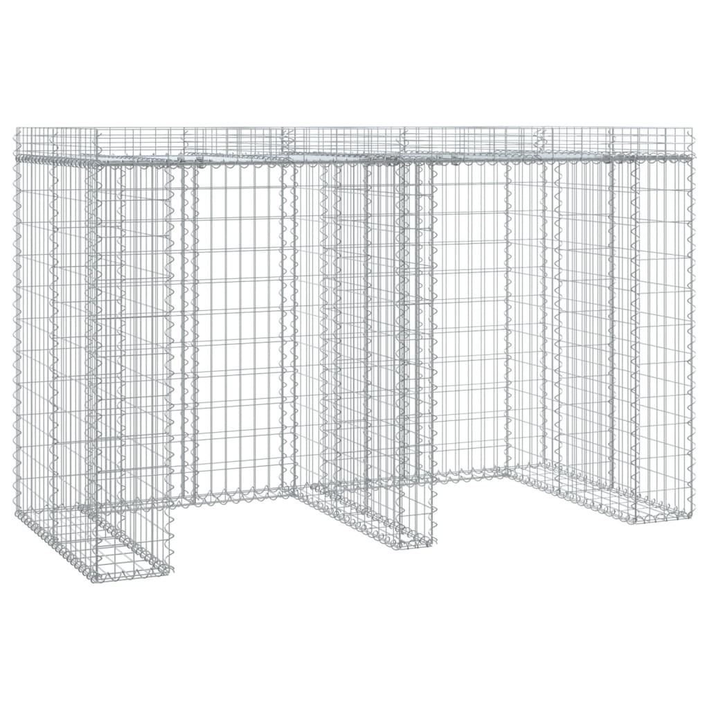 vidaXL Schanskorf voor vuilnisbak 192x91x120 cm gegalvaniseerd ijzer - Aashly