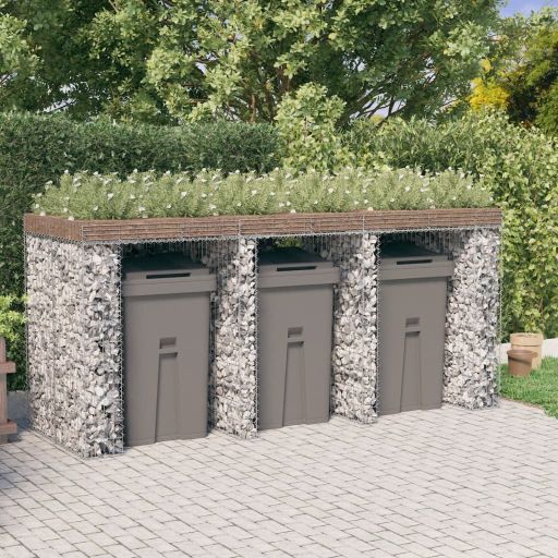 vidaXL Schanskorf voor vuilnisbak 192x91x120 cm gegalvaniseerd ijzer - Aashly