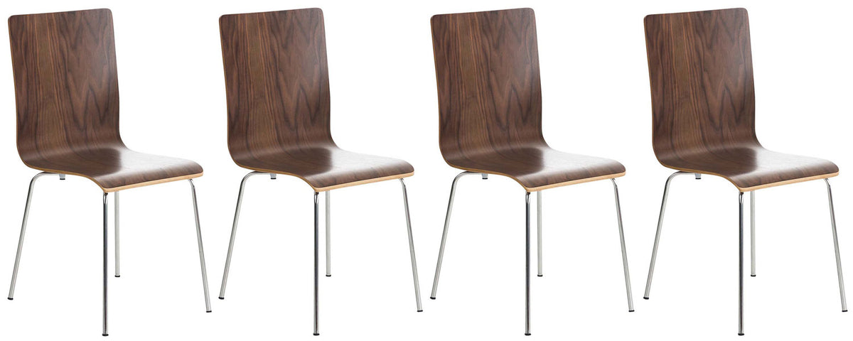 Set van 4 Pepe bezoekersstoelen walnoot walnuss