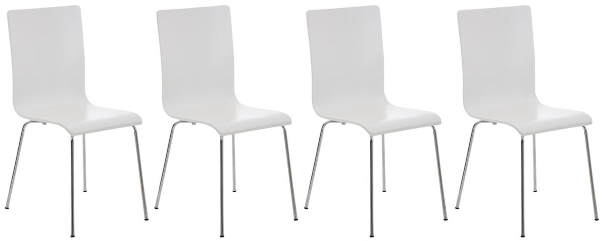 Set van 4 Pepe bezoekersstoelen wit weiß