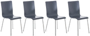 Set van 4 Pepe bezoekersstoelen grijs grau