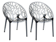 2er SET stapelstoel CRYSTAL grijs grau