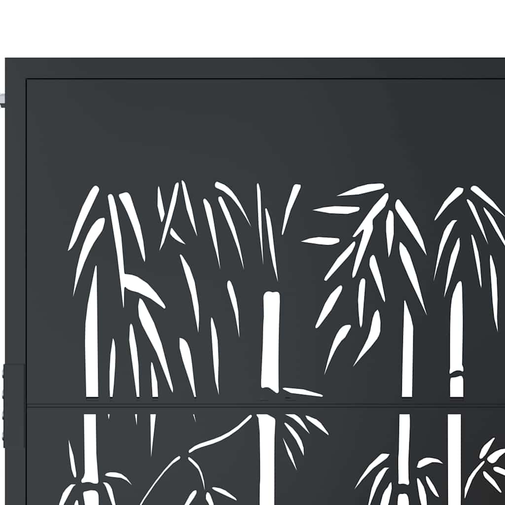 vidaXL Poort met bamboe-ontwerp 105x155 cm staal antracietkleurig