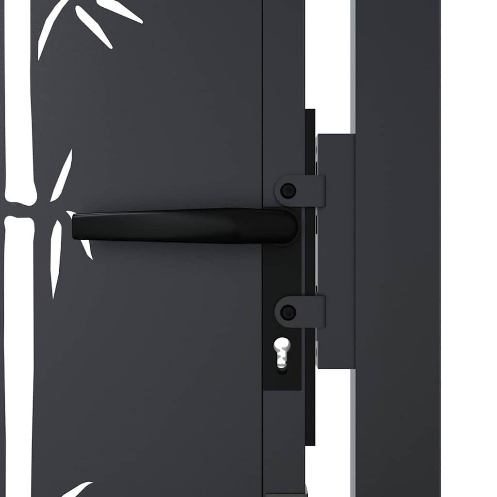 vidaXL Poort met bamboe-ontwerp 105x155 cm staal antracietkleurig