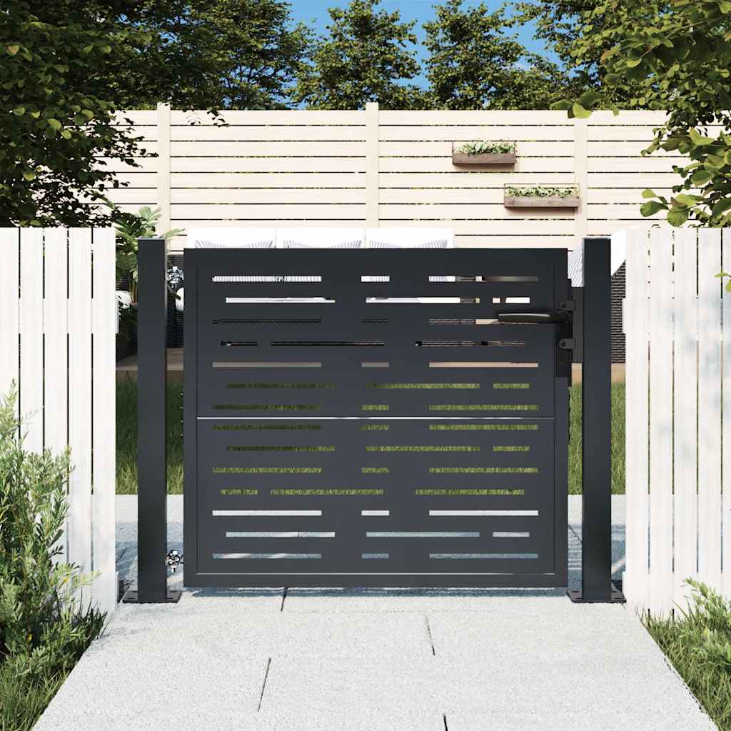 vidaXL Poort 105x205 cm met vierkant staal antracietkleurig
