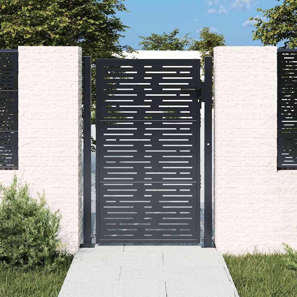 vidaXL Poort 105x205 cm met vierkant staal antracietkleurig