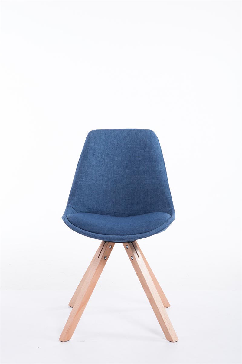 Bezoekersstoel Toulouse Vierkant frame Stof blauw,natura blau