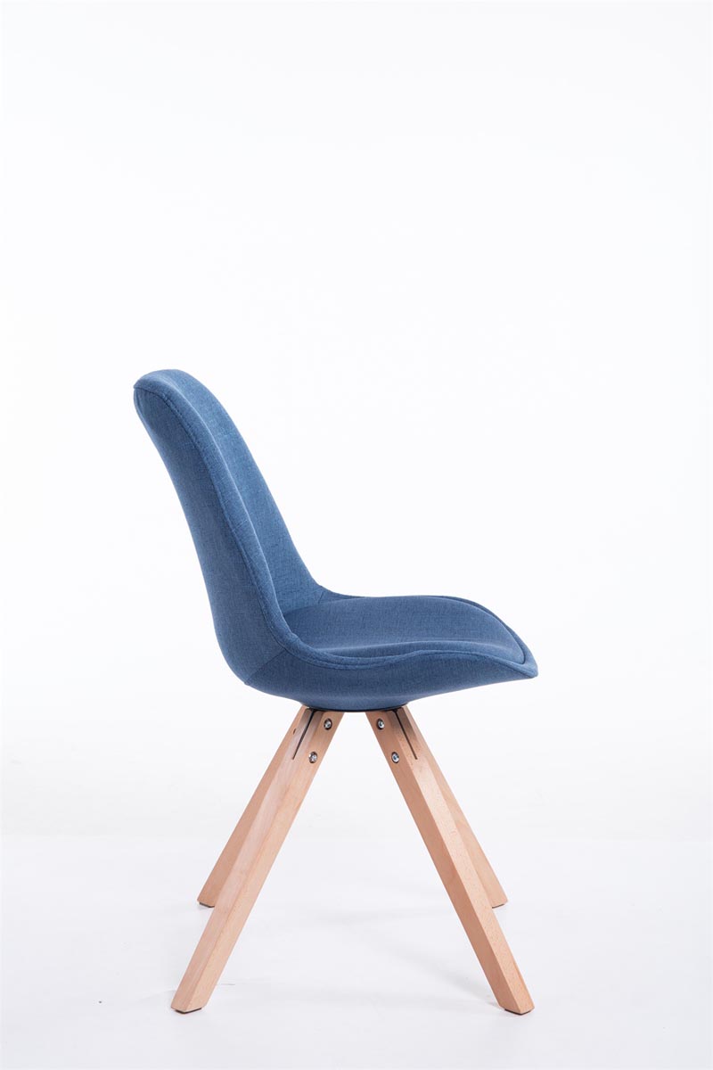 Bezoekersstoel Toulouse Vierkant frame Stof blauw,natura blau