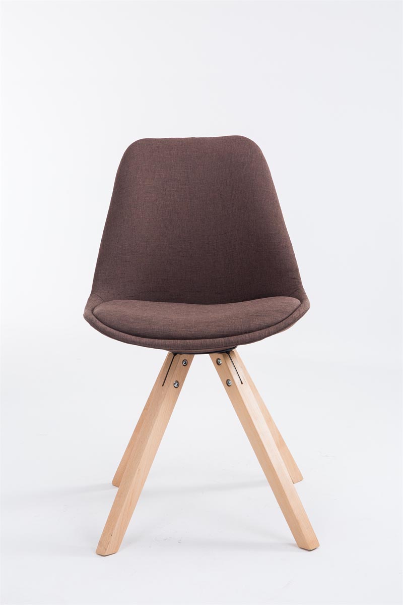 Bezoekersstoel Toulouse Vierkant frame Stof bruin,natura braun