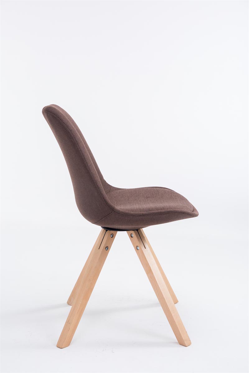 Bezoekersstoel Toulouse Vierkant frame Stof bruin,natura braun