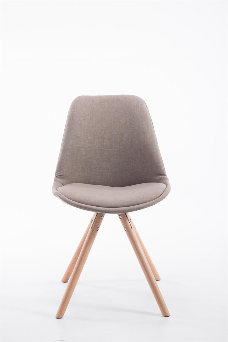 Eetkamerstoel Toulouse Rond frame Stof taupe,natura taupe