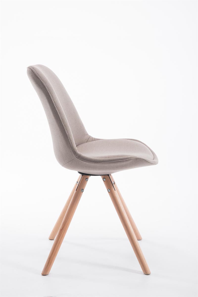 Eetkamerstoel Toulouse Rond frame Stof taupe,natura taupe