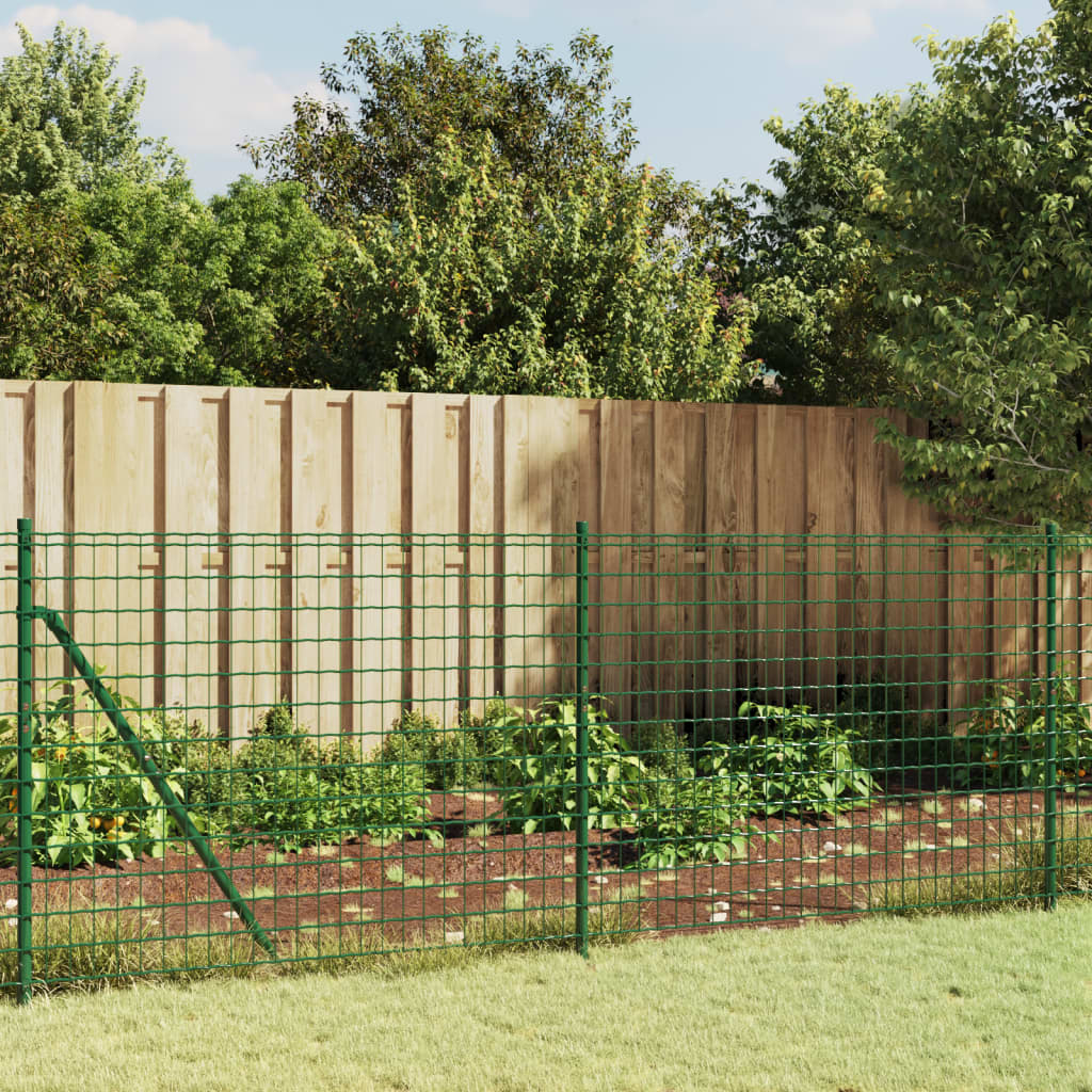 vidaXL Draadgaashek met grondankers 1,4x25 m groen