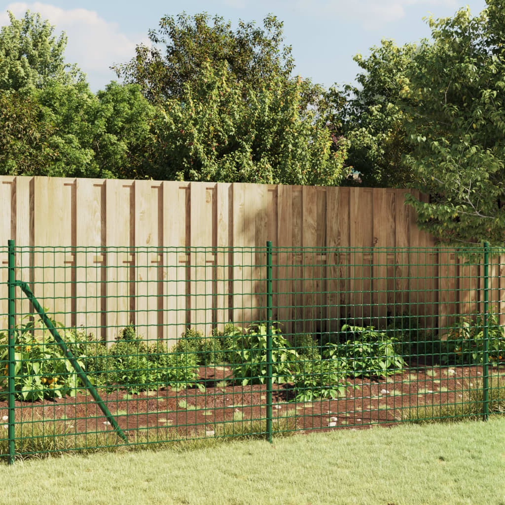 vidaXL Draadgaashek met grondankers 1,4x25 m groen