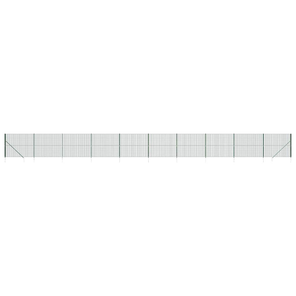vidaXL Draadgaashek met grondankers 1,4x25 m groen