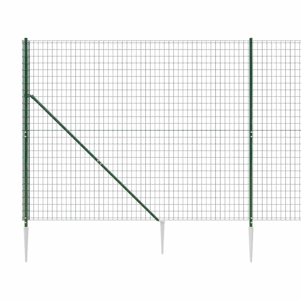vidaXL Draadgaashek met grondankers 1,4x25 m groen