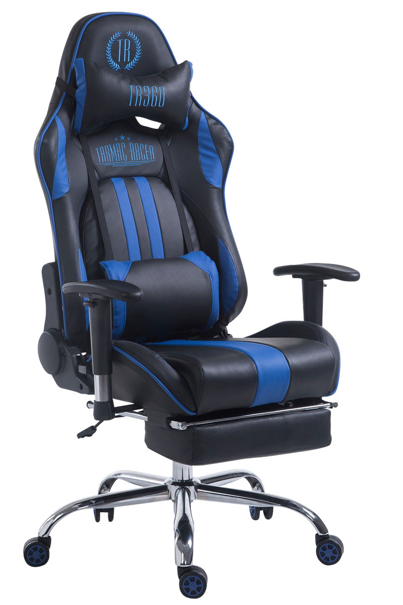 Racing bureaustoel Limit V2 kunstleer zwart/blauw,met voetensteun schwarz/blau