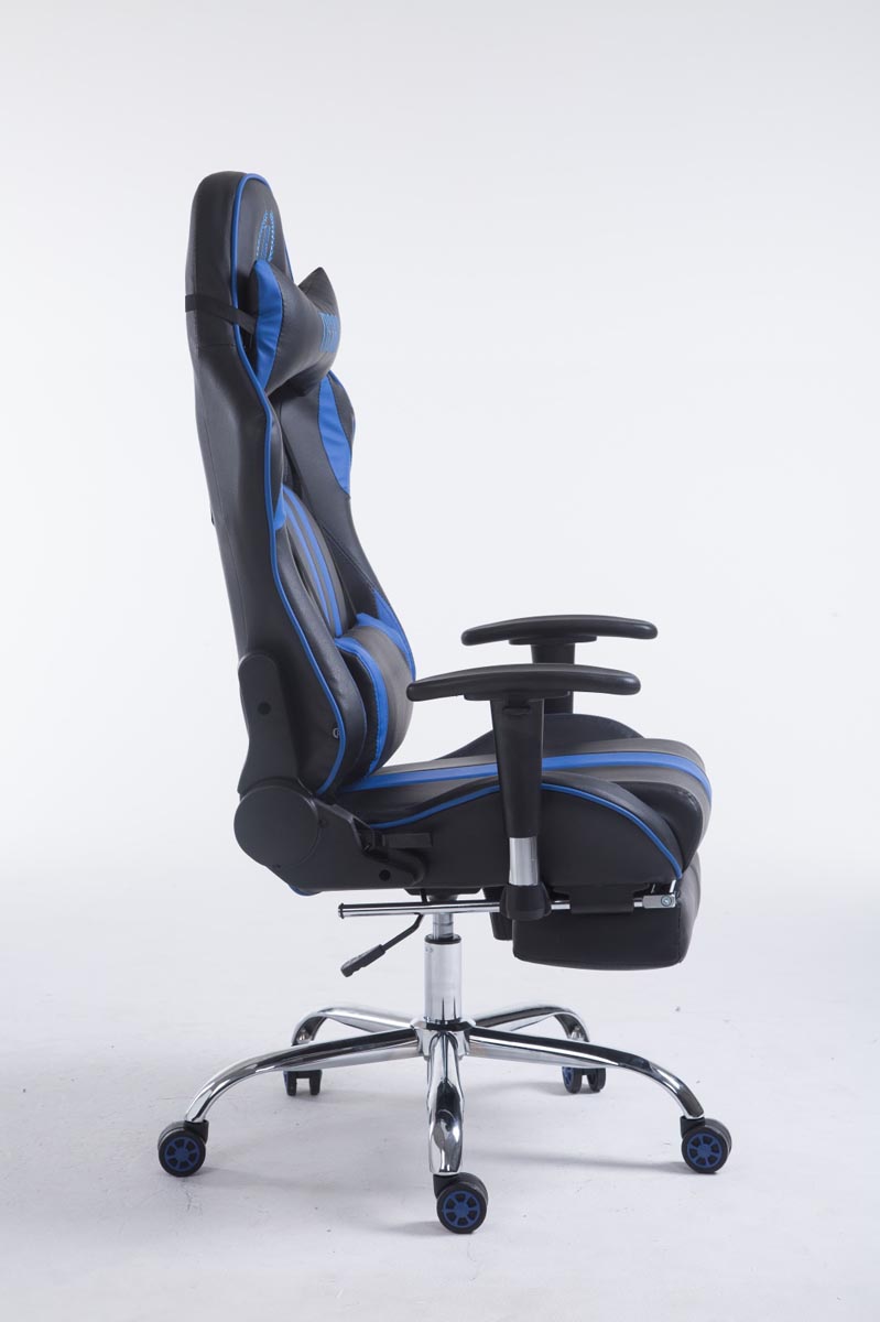 Racing bureaustoel Limit V2 kunstleer zwart/blauw,met voetensteun schwarz/blau