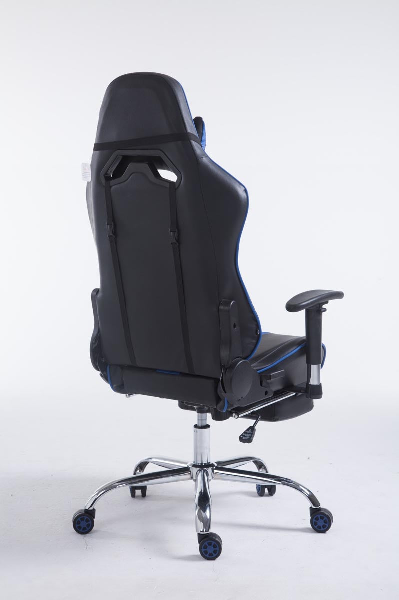 Racing bureaustoel Limit V2 kunstleer zwart/blauw,met voetensteun schwarz/blau