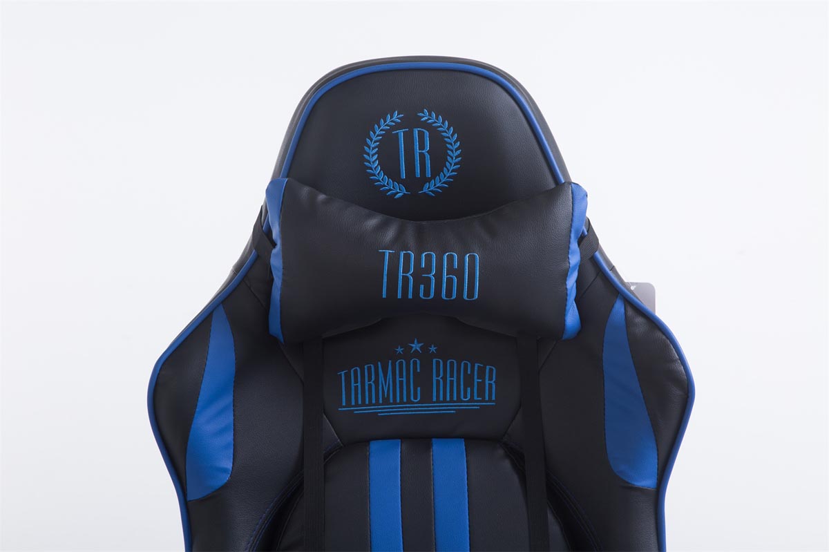 Racing bureaustoel Limit V2 kunstleer zwart/blauw,met voetensteun schwarz/blau
