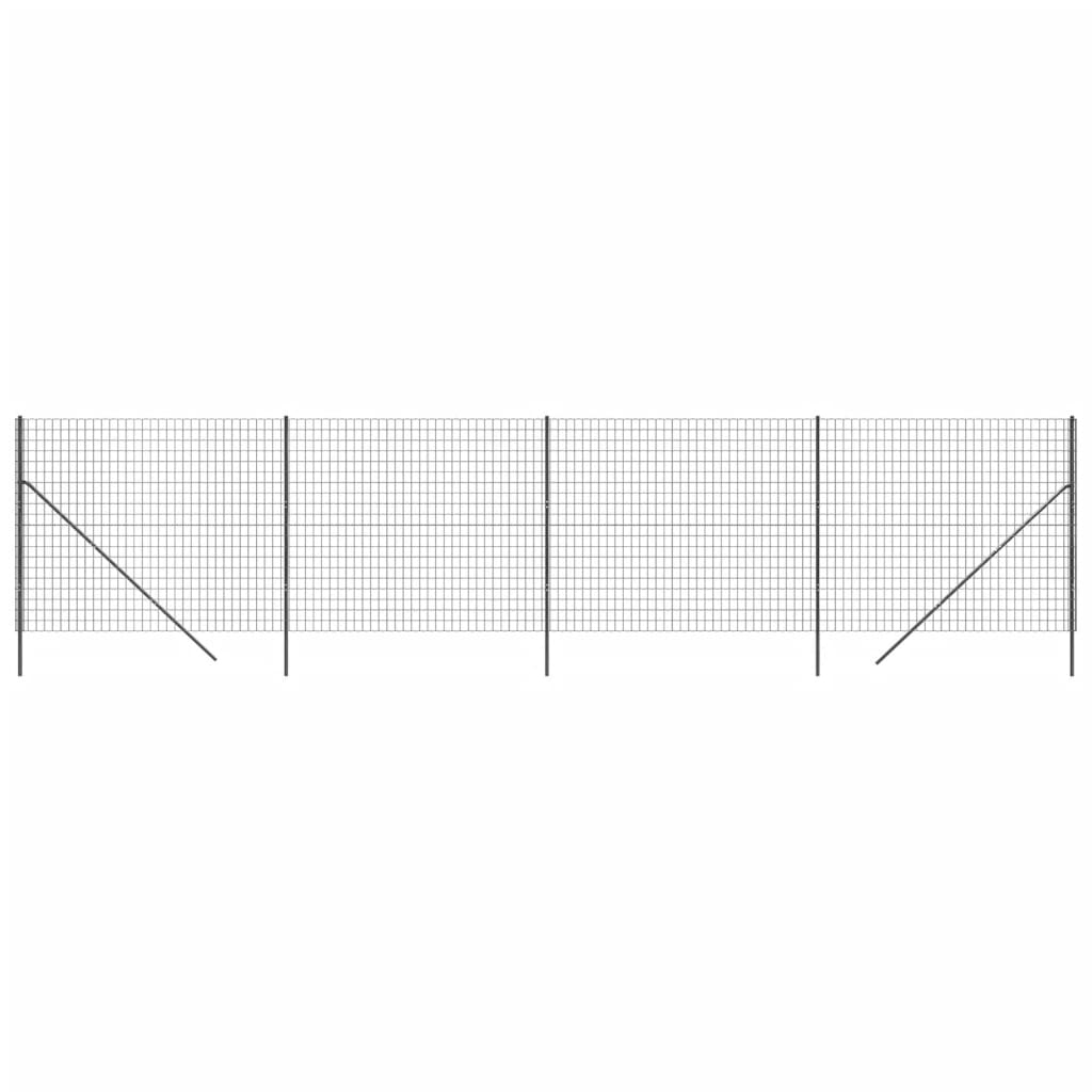 vidaXL Draadgaashek 1x25 m gegalvaniseerd staal antracietkleur