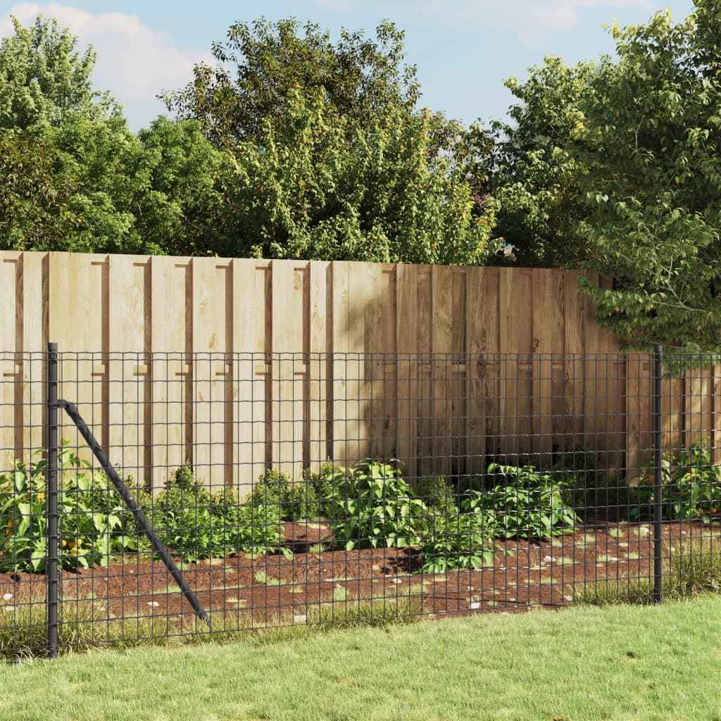 vidaXL Draadgaashek met grondankers 1,4x25 m groen