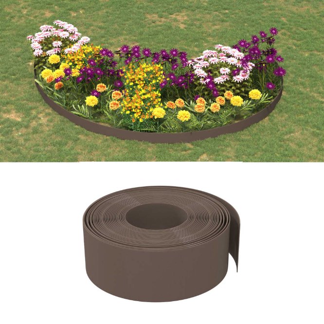 vidaXL Tuinranden 3 st 10 m 15 cm polyetheen zwart - Aashly