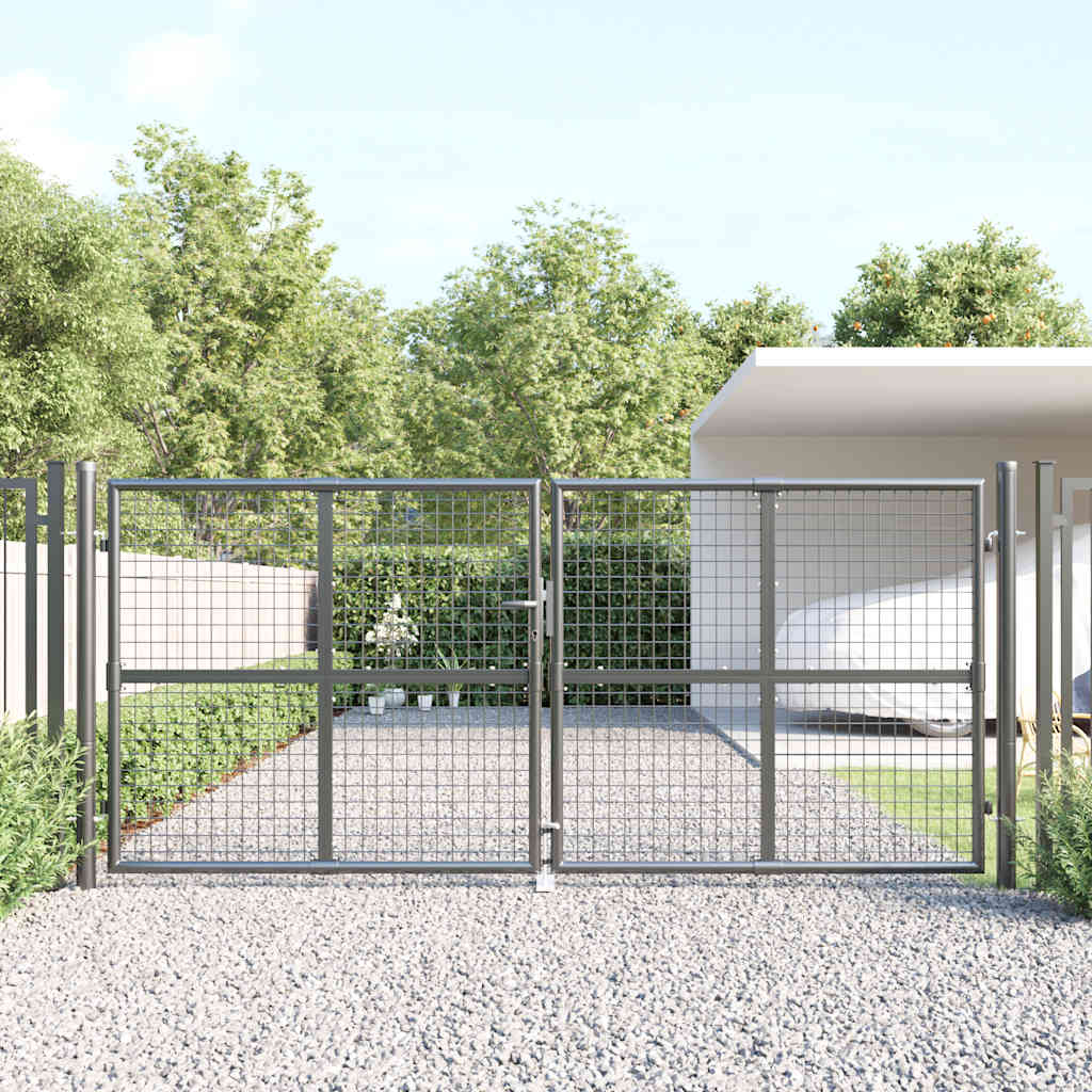 vidaXL Poort draadgaas 300x175 cm staal antracietkleurig