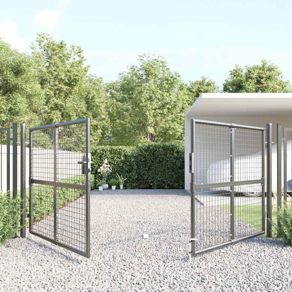 vidaXL Poort draadgaas 300x175 cm staal antracietkleurig
