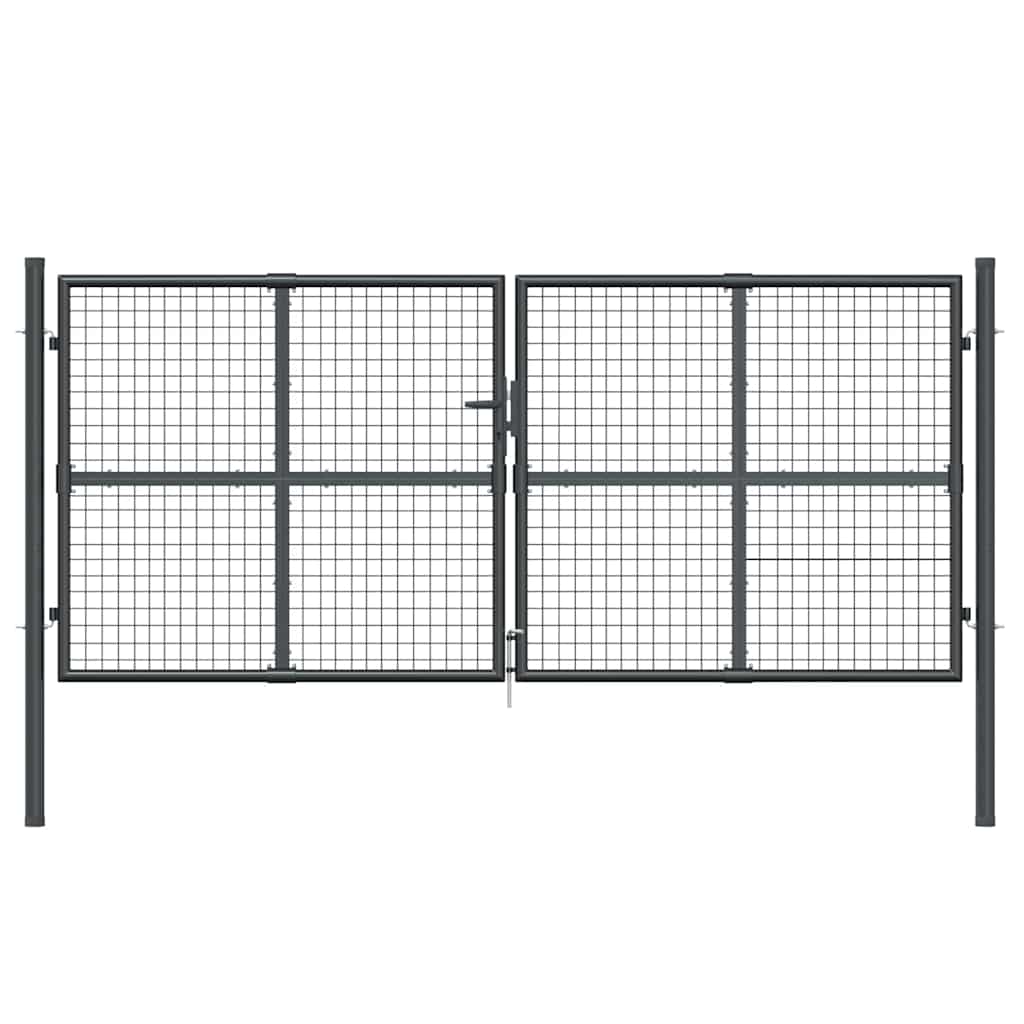 vidaXL Poort draadgaas 300x175 cm staal antracietkleurig