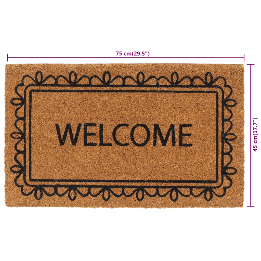 vidaXL Doormat 45x75 cm tufted coconut fiber natural