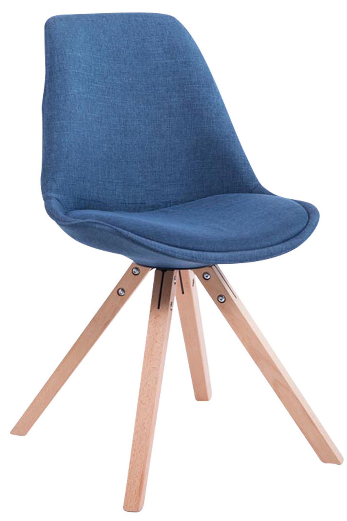 Bezoekersstoel Toulouse Vierkant frame Stof blauw,natura blau