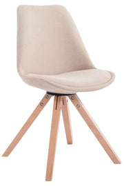 Bezoekersstoel Toulouse Vierkant frame Stof creme,natura creme