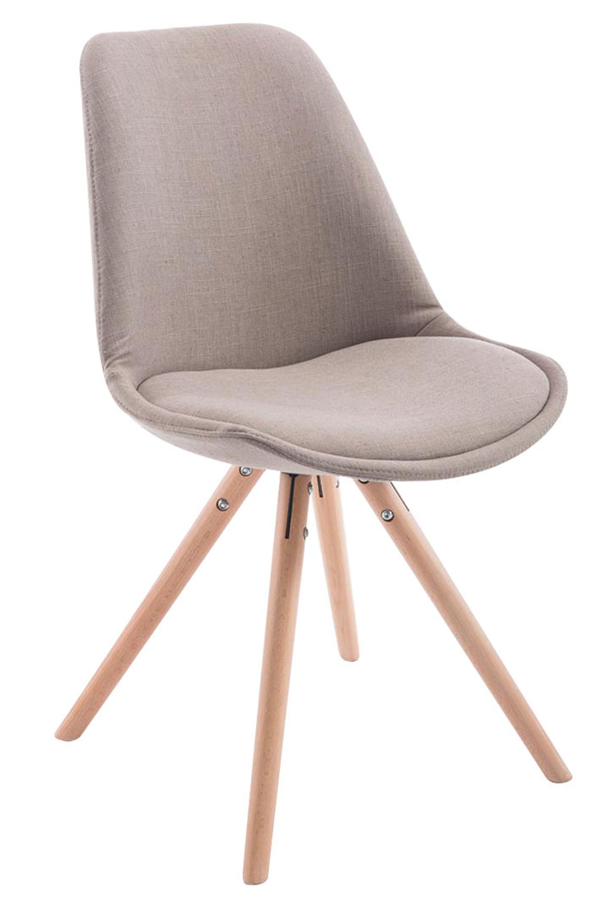 Eetkamerstoel Toulouse Rond frame Stof taupe,natura taupe