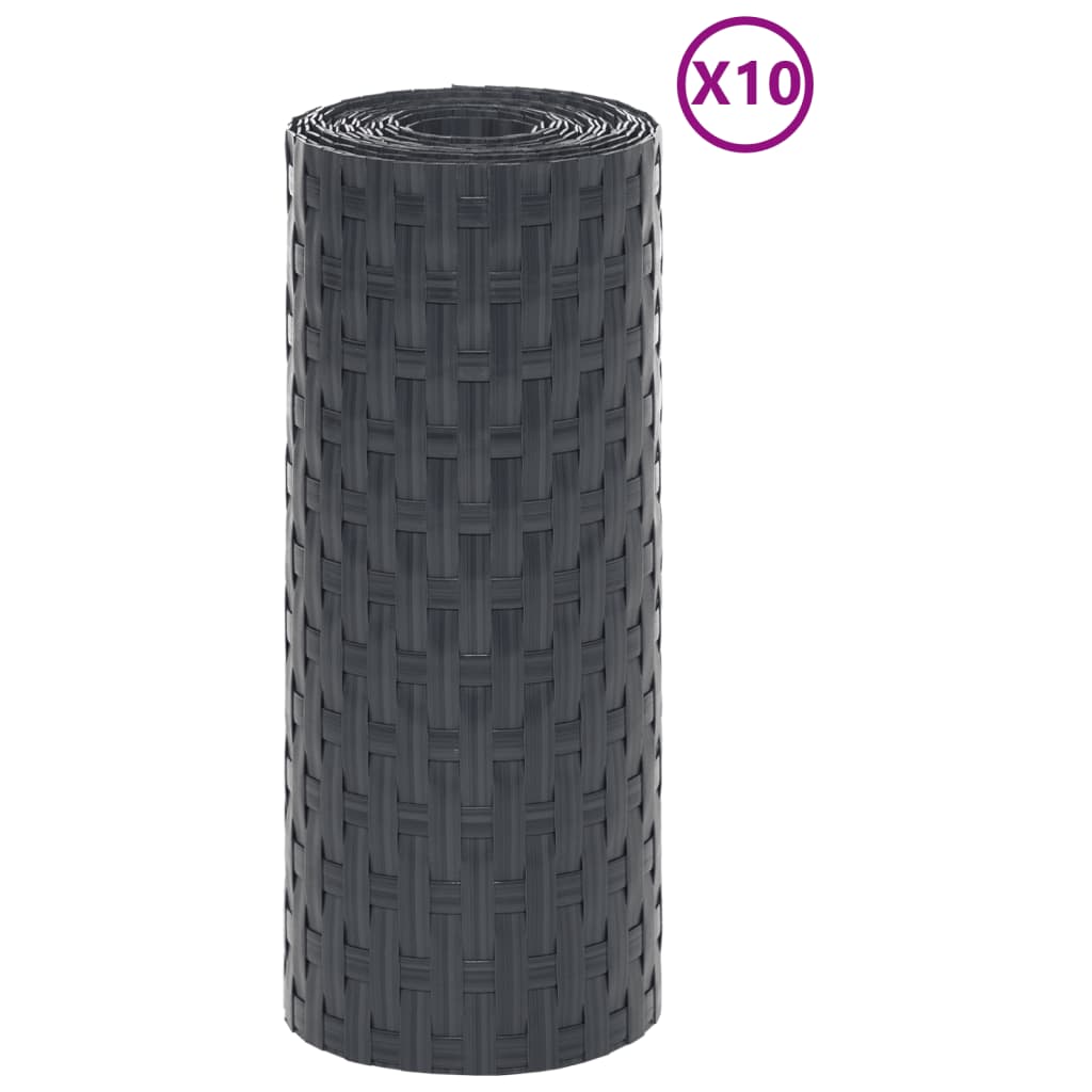 vidaXL Balkonschermen 10 st 255x19 cm poly rattan lichtbruin
