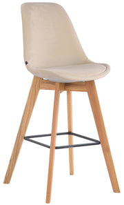 Barkruk Metz fluweel creme,natura creme