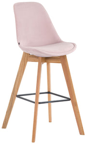 Barkruk Metz fluweel roze,natura pink